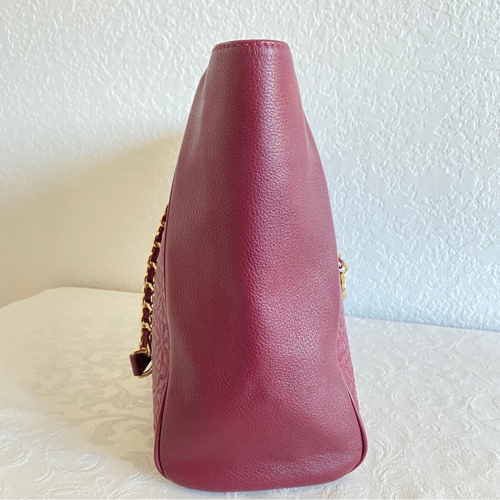 Tory Burch burgundy quilted Bryant chain strap Tote bag - Picture 4 of 11